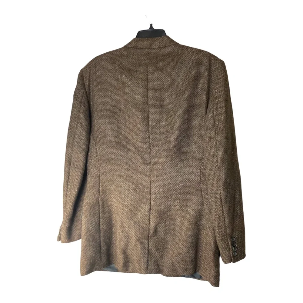 Hickey Freeman Brown Tweed Blazer 3 Button Up Front‎ Size 42